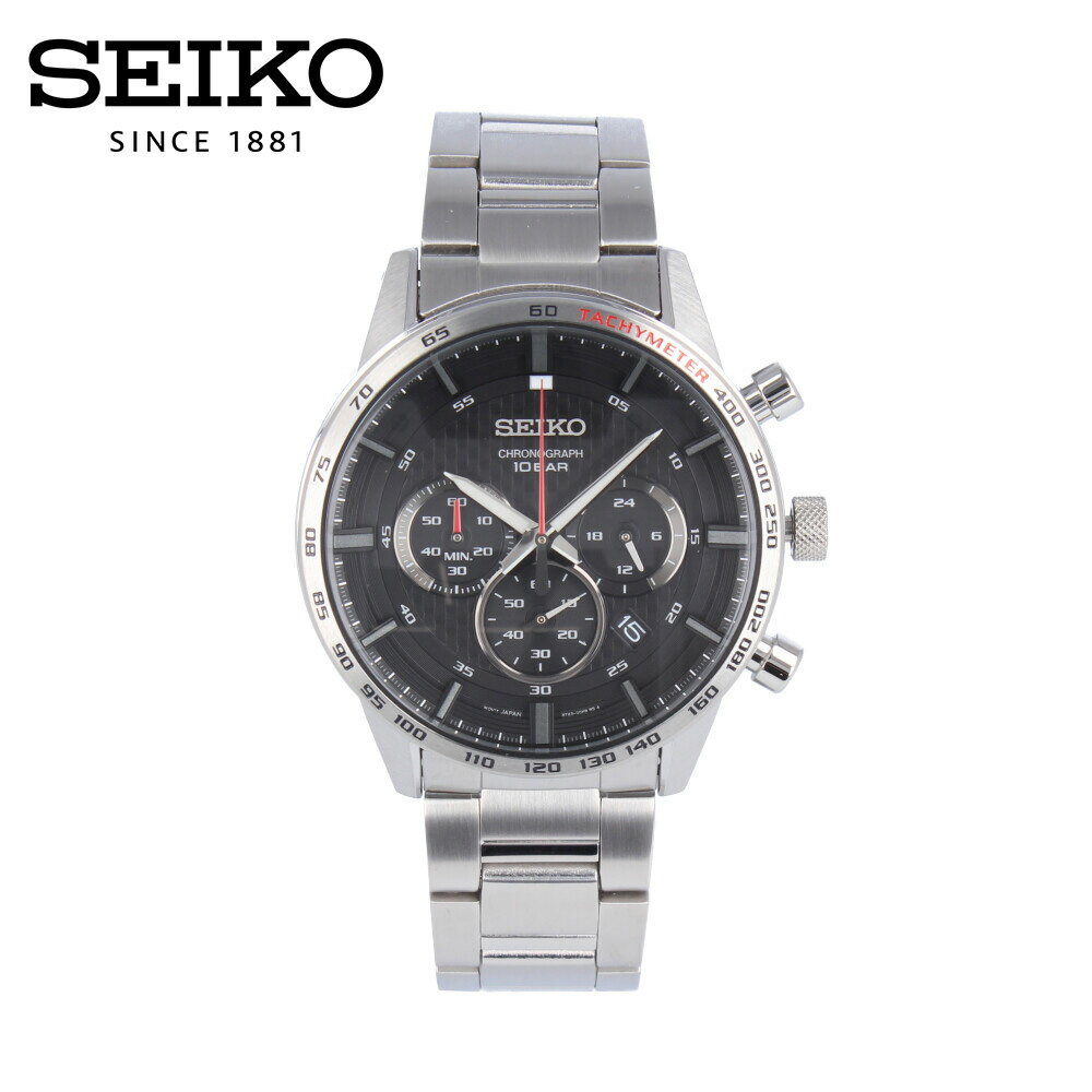 SEIKO セイコー腕時計 時計 メンズ 防水 クオーツ アナログ クロノグラフ ステンレス メタル シルバー ブラック SSB355Pプレゼント ギフト 1年保証 送料無料