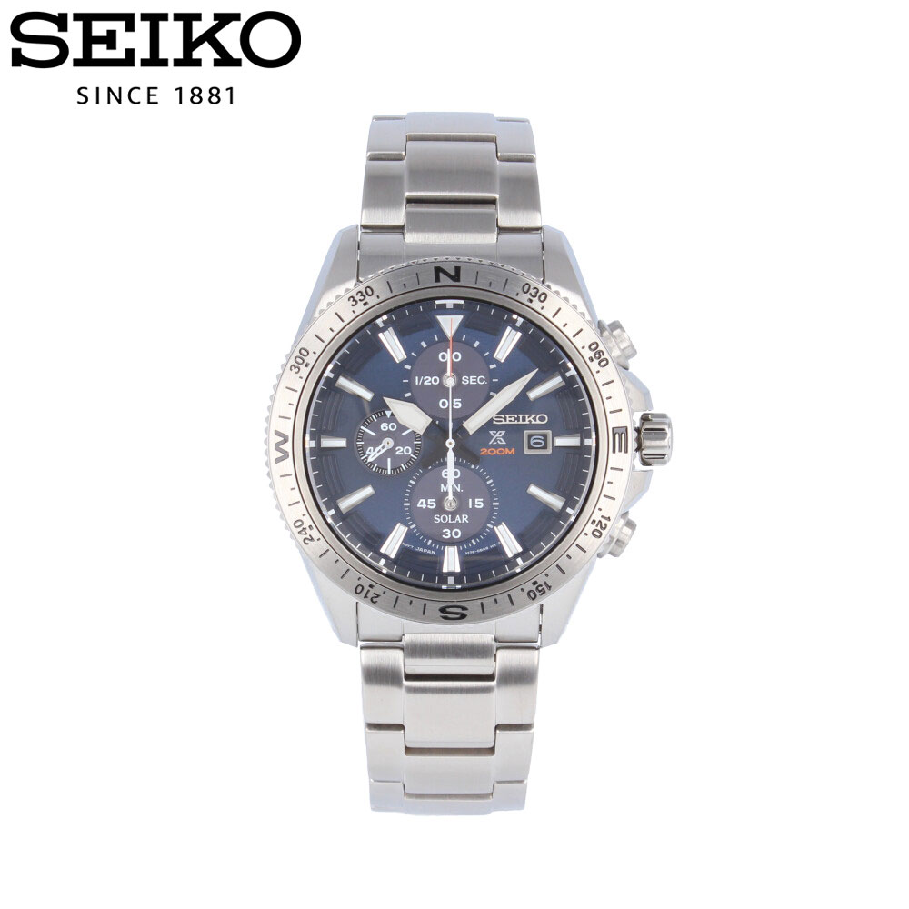 SEIKO セイコー Prospex プロスペックス腕時計 時計 メンズ 防水 ソーラー アナログ クロノグラフ ステンレス メタル シルバー ネイビー SSC703Pプレゼント ギフト 1年保証 送料無料