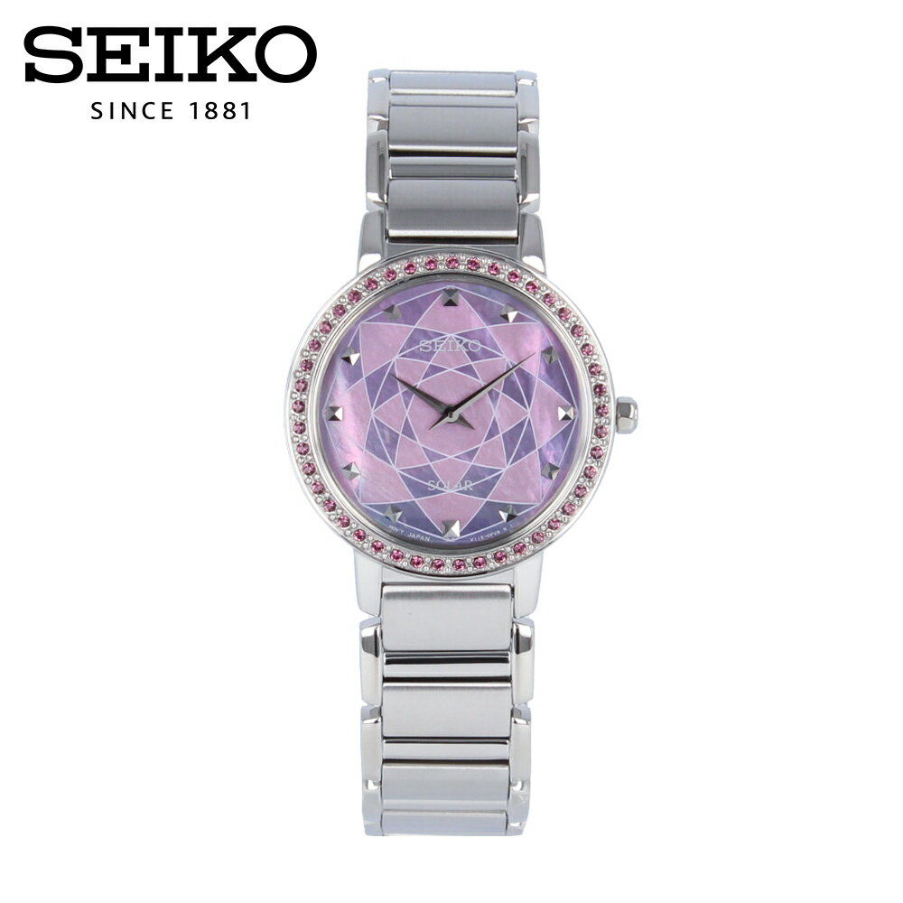 SEIKO セイコー腕時計 時計 レディース ソーラー アナログ 2針 ステンレス メタル シルバー シェル ピンク パープル ストーン SUP453Pプレゼント ギフト 1年保証 送料無料