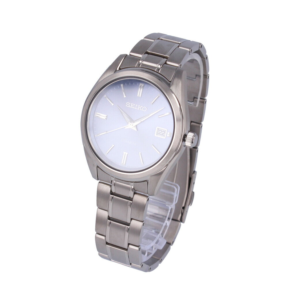 SEIKO セイコー腕時計 時計 メンズ クオーツ アナログ メタル チタン シルバー ネイビー ビジネス SUR371Pプレゼント ギフト 1年保証 送料無料