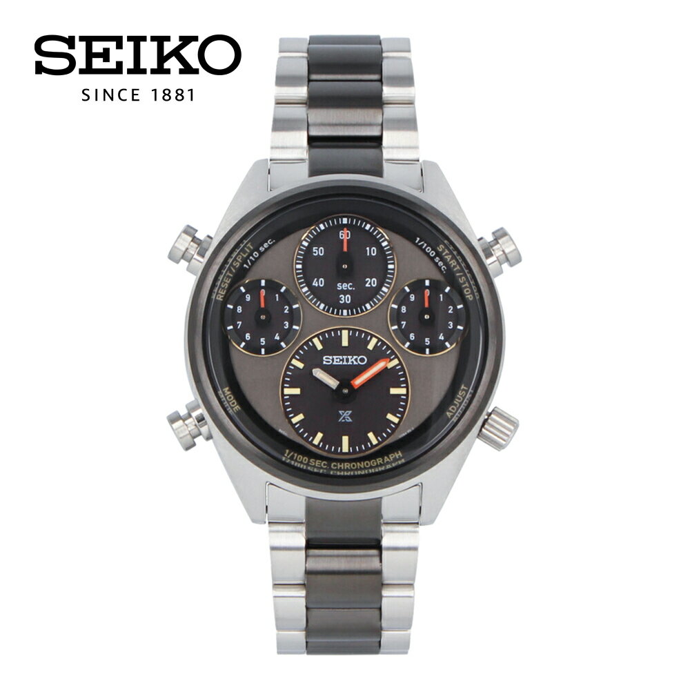 PROSPEX プロスペックス SEIKO セイコー SPEEDTIMER スピードタイマー腕時計 時計 メンズ 防水 ソーラー アナログ クロノグラフ ステンレス メタル コンビベルト ツートン シルバー ブラック グレーブラウン SFJ005Pプレゼント ギフト 1年保証 送料無料