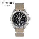 SEIKO セイコー腕時計 時計 メンズ 防水 クオーツ アナログ クロノグラフ ステンレス ナイロン NATOベルト ナトーベルト シルバー ブラック ベージュ SNDH19Pプレゼント ギフト 1年保証 送料無料 母の日