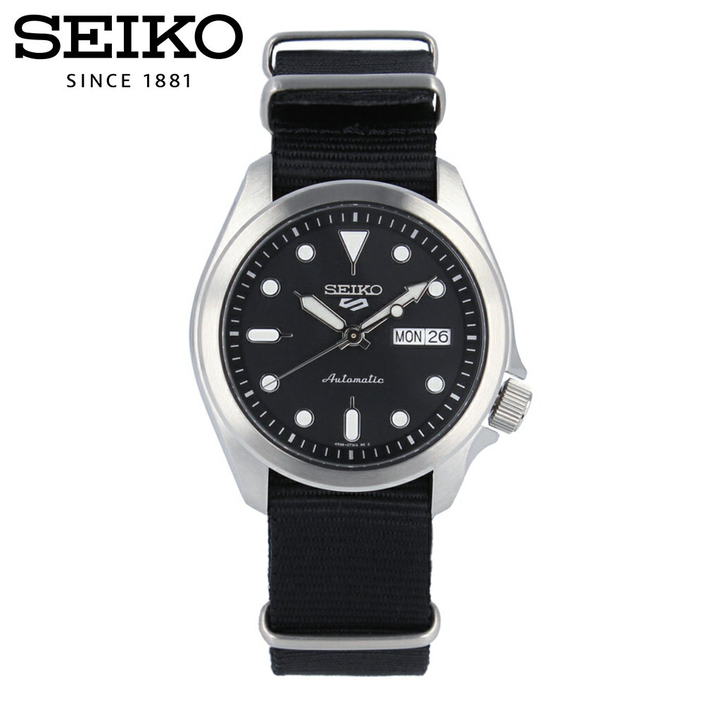 SEIKO5 セイコーファイブ腕時計 時計 メンズ 防水 オートマチック メカニカル 自動巻き アナログ 3針 ステンレス ナイロン NATOベルト ナトーベルト シルバー ブラック SRPE67Kプレゼント ギフト 1年保証 送料無料