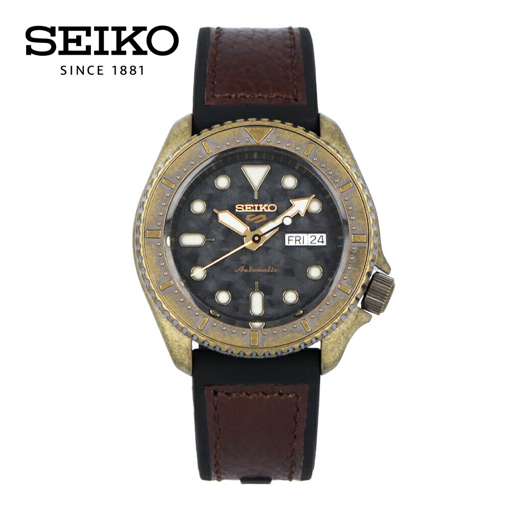 SEIKO5 セイコーファイブ Sports スポーツ Specialist Style腕時計 時計 メンズ 防水 オートマチック メカニカル 自動巻き アナログ 3針 ステンレス レザー 樹脂 ブラック アンティークゴールド ブラウン SRPE80Kプレゼント ギフト 1年保証 送料無料