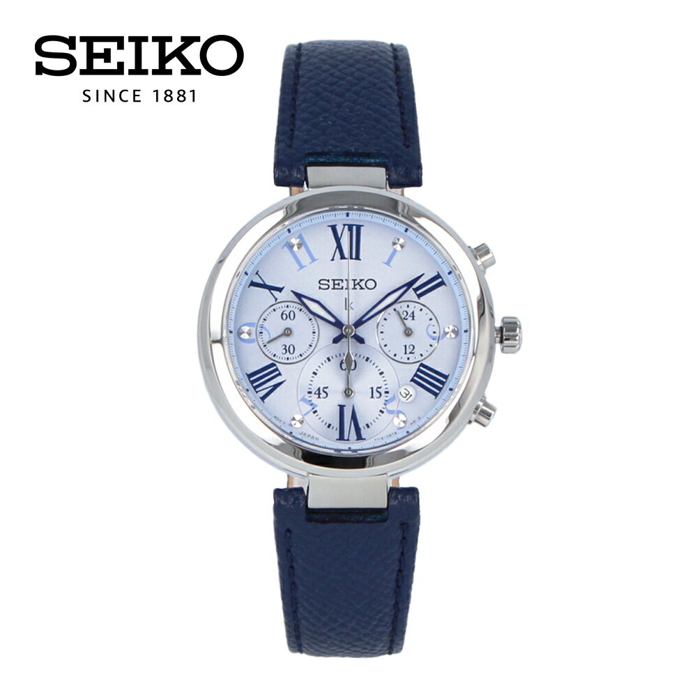 LUKIA ルキア SEIKO セイコー腕時計 時計 レディース 防水 クオーツ アナログ クロノグラフ ステンレス レザー ネイビー シルバー ブルー SRW791Pプレゼント ギフト 1年保証 送料無料 母の日