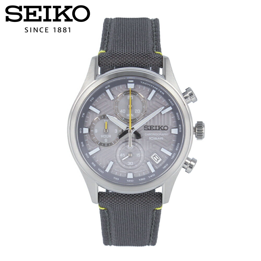 SEIKO セイコー腕時計 時計 メンズ 防水 クオーツ アナログ クロノグラフ ステンレス ナイロン レザー シルバー グレー SSB423Pプレゼント ギフト 1年保証 送料無料