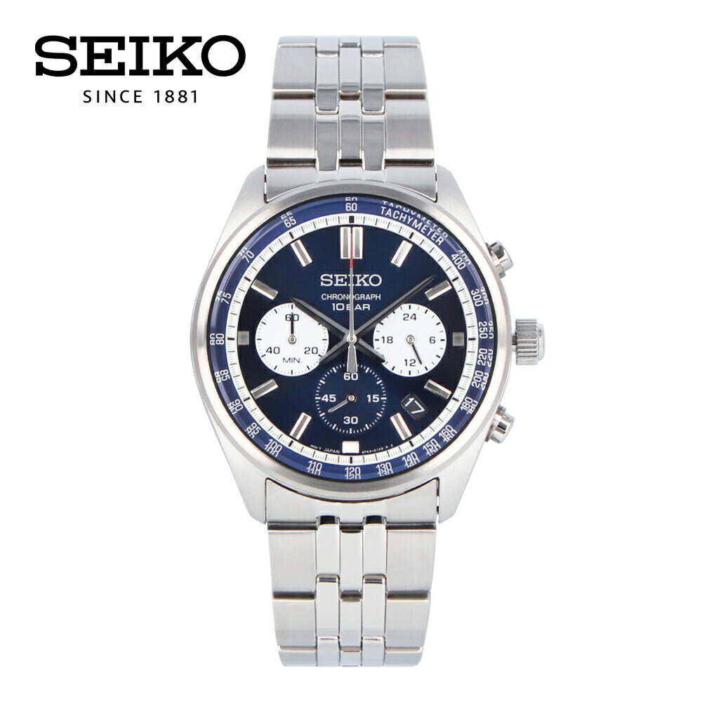SEIKO セイコー CHRONOGRAPH腕時計 時計 メンズ 防水 クオーツ アナログ クロノグラフ ステンレス メタル シルバー ネイビー ホワイト SSB427P1プレゼント ギフト 1年保証 送料無料