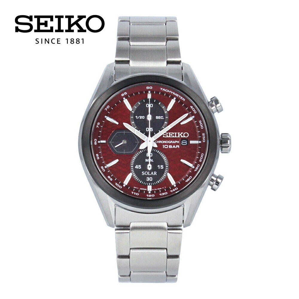 SEIKO セイコー マッキナ スポティーバ 腕時計 時計 メンズ アナログ ソーラー クオーツ クロノグラフ スポーティー カジュアル ビジネス 仕事 就活 防水 ステンレス メタル ブレス シルバー …