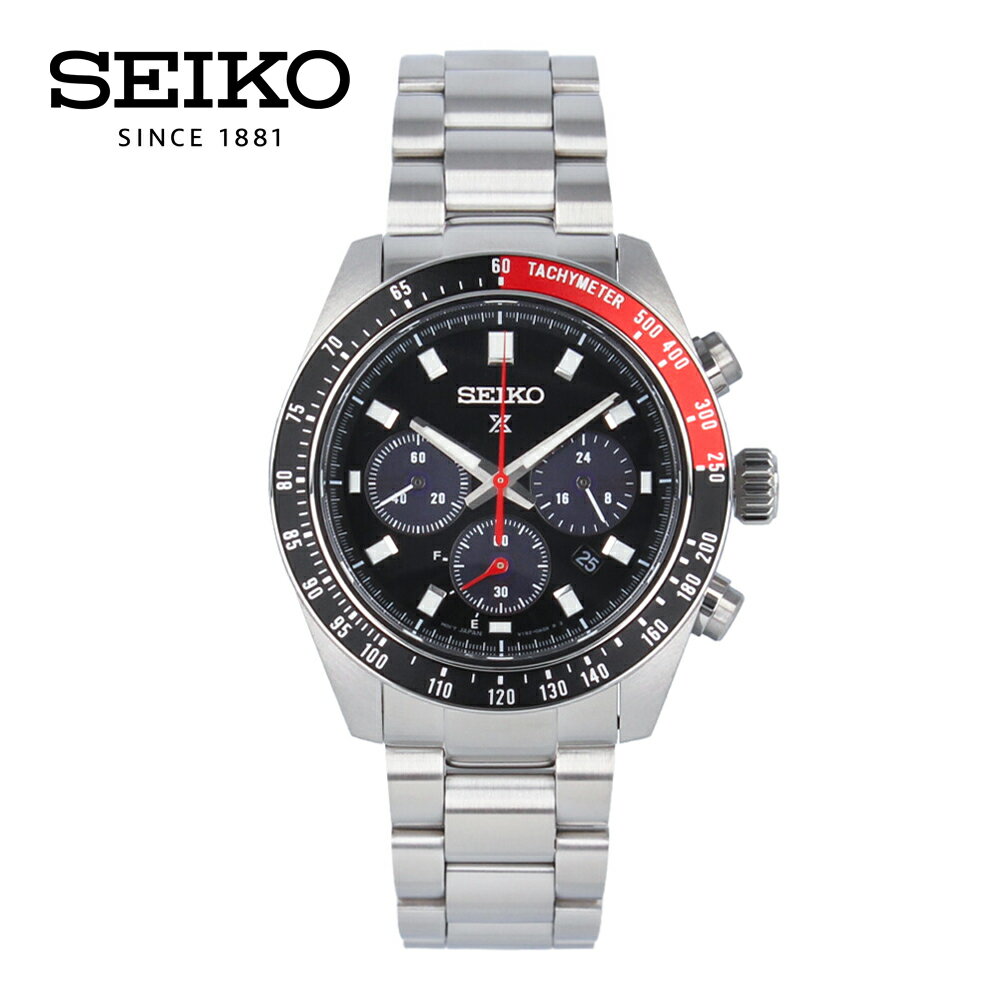 PROSPEX プロスペックス SEIKO セイコー SPEEDTIMER スピードタイマー腕時計 時計 メンズ 防水 ソーラー アナログ クロノグラフ ステンレス メタル シルバー ブラック レッド SSC915Pプレゼント ギフト 1年保証 送料無料 父の日