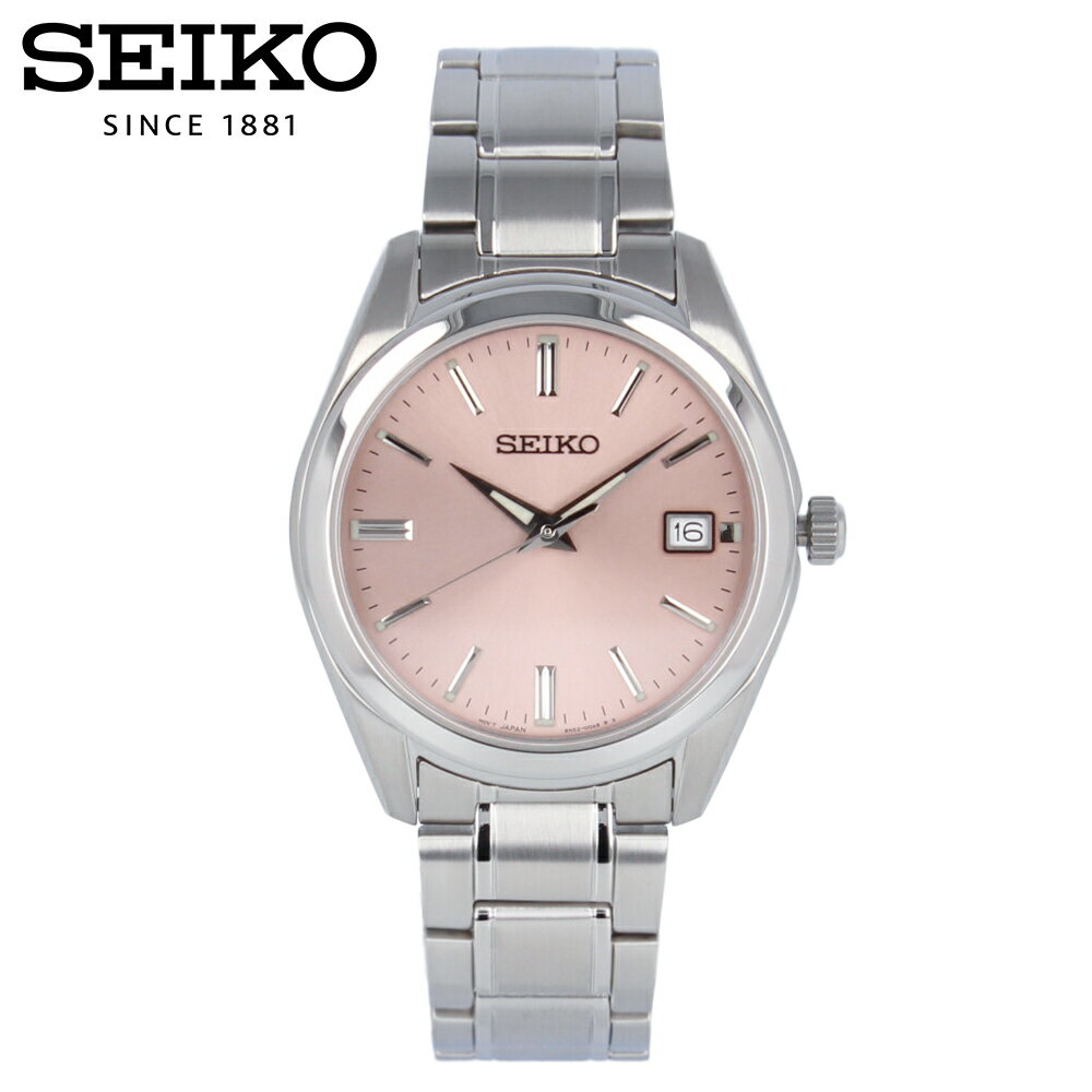 SEIKO セイコー腕時計 時計 メンズ 防水 クオーツ アナログ 3針 ステンレス メタル シルバー ピンク SUR523Pプレゼント ギフト 1年保証 送料無料