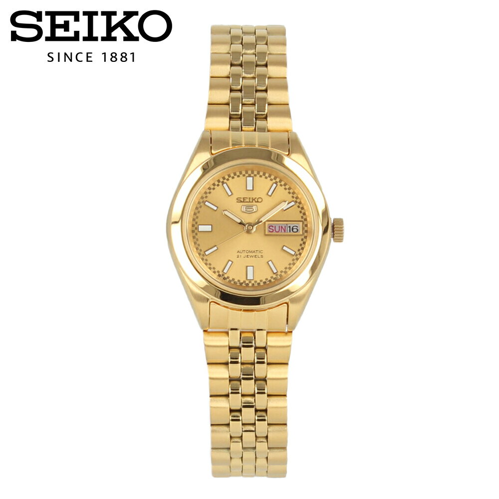 SEIKO5 セイコーファイブ腕時計 時計 レディース オートマチック メカニカル 自動巻き アナログ 3針 ステンレス メタル ゴールド SYMF62Jプレゼント ギフト 1年保証 送料無料