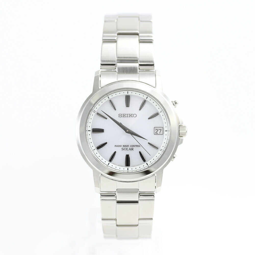 SEIKO SELECTION SBTM167 Radio-Controlled Solar Watch, Seiko Selection Men's Silver Metal Band, Sapphire Crystal, Gift, 3-Year Manufacturer's Warranty, Free Shipping