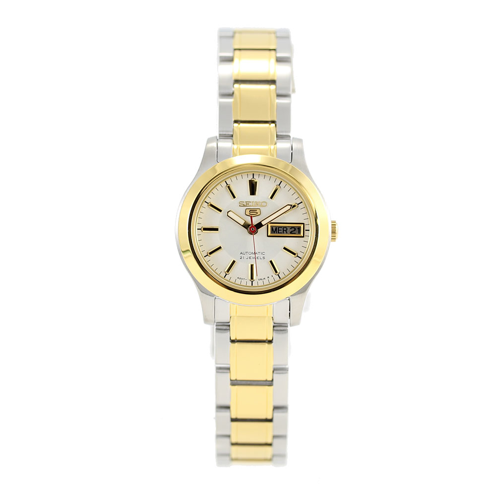 Rakuten - SEIKO SEIKO5 SYMD90K1 セイコーファイブ 機械式 レディース シルバー ゴールド 腕時計 プレゼント ギフト 1年保証 送料無料