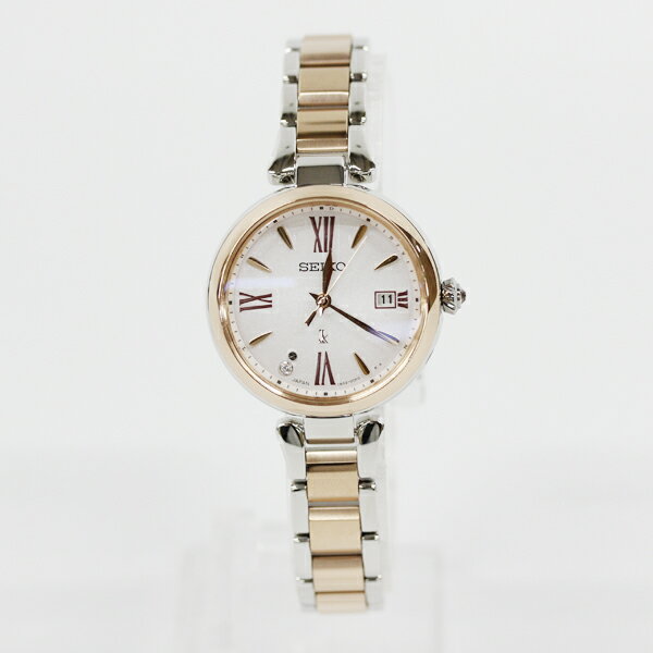 SEIKO LUKIA SSQW082 ルキア レディース 電波時計 ソーラー チタニウム シルバー ピンクゴールド 腕時計 プレゼント ギフト メーカー3年保証 送料無料