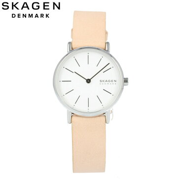 SKAGEN / スカーゲン SIGNATUR シグネチャー SKW2839 腕時計 レディース 30mm シルバー ピンク レザーベルト 革 【あす楽対応_東海】