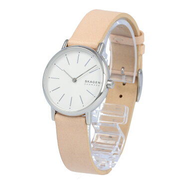 SKAGEN / スカーゲン SIGNATUR シグネチャー SKW2839 腕時計 レディース 30mm シルバー ピンク レザーベルト 革 【あす楽対応_東海】