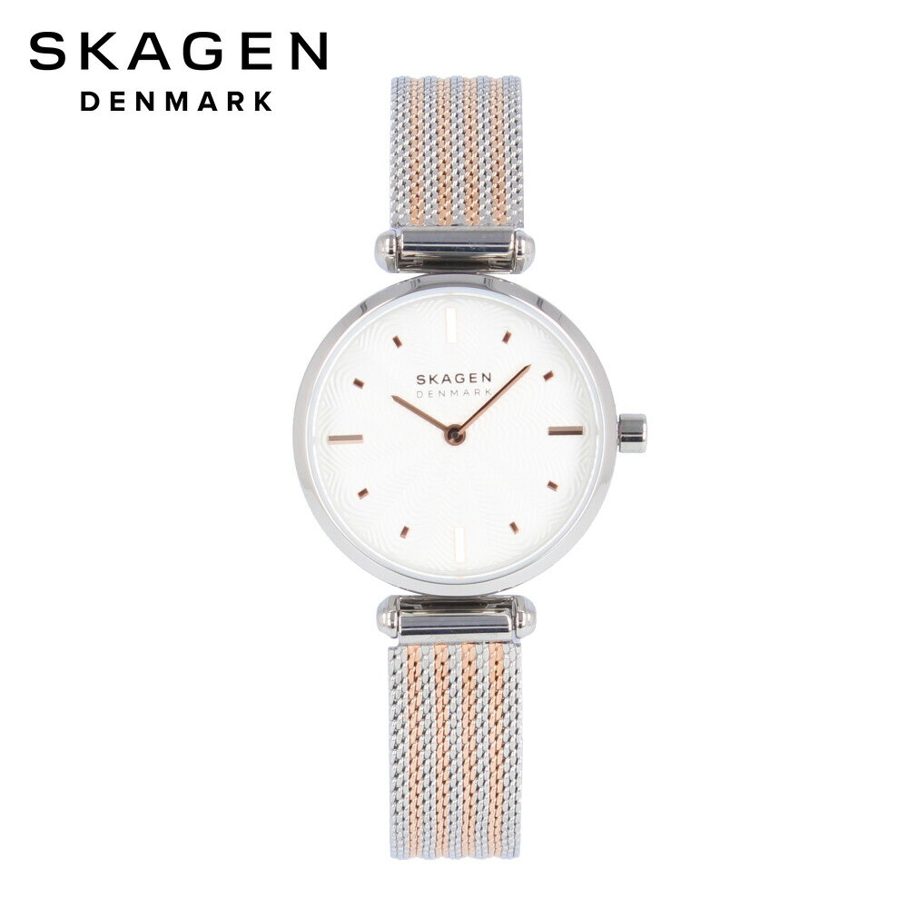 SSで使える5%OFFクーポン配布中！SKAGEN スカーゲン AMBERLINE アンバーリン腕時計 時計 レディース クオーツ アナログ 2針 ステンレス メッシュ ツートン シルバー ピンクゴールド ホワイト 北欧 SKW2978プレゼント ギフト 1年保証 送料無料