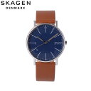 SKAGEN スカーゲン腕時計 時計 メンズ クオーツ アナログ 3針 北欧 レザー ブラウン シルバー ネイビー SKW6355プレゼント ギフト 1年保証 ...