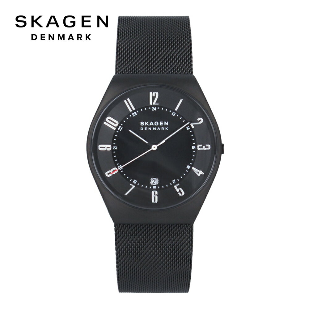 スカーゲン 腕時計（メンズ） SSで使える最大500円OFFクーポン配布中！SKAGEN スカーゲン GRENEN腕時計 時計 メンズ クオーツ アナログ 3針 ステンレス メッシュ ブラック SKW6817プレゼント ギフト 1年保証 送料無料 父の日