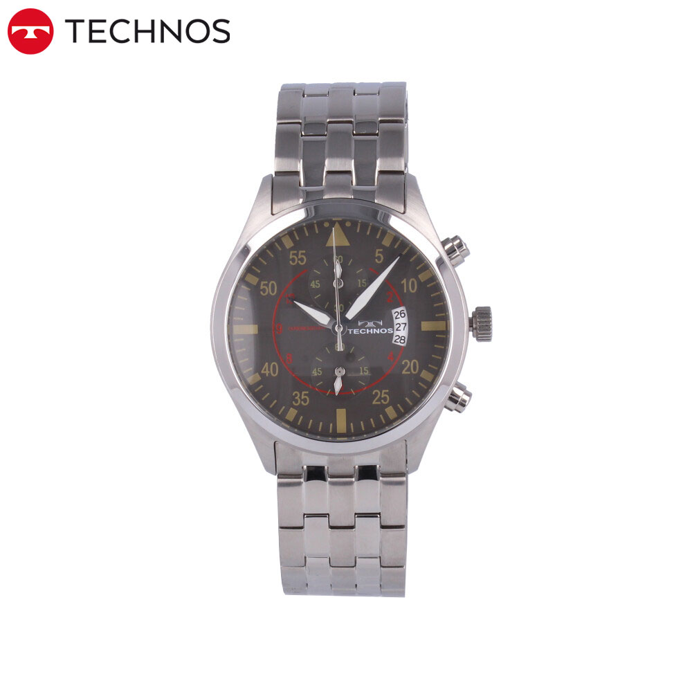 TECHNOS テクノス腕時計 時計 メンズ クオーツ アナログ クロノグラフ ステンレス メタル シルバー グレー T9696SEプレゼント ギフト メーカー1年保証 送料無料 正規品