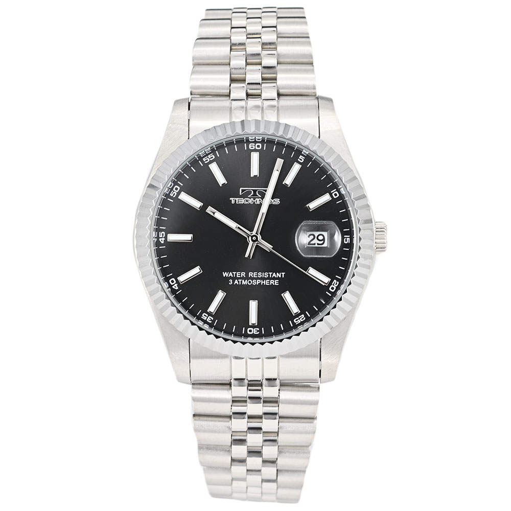 Rakuten - TECHNOS テクノス T6C10SB アナログ クオーツ ブラック メンズ腕時計 プレゼント ギフト メーカー1年保証 送料無料