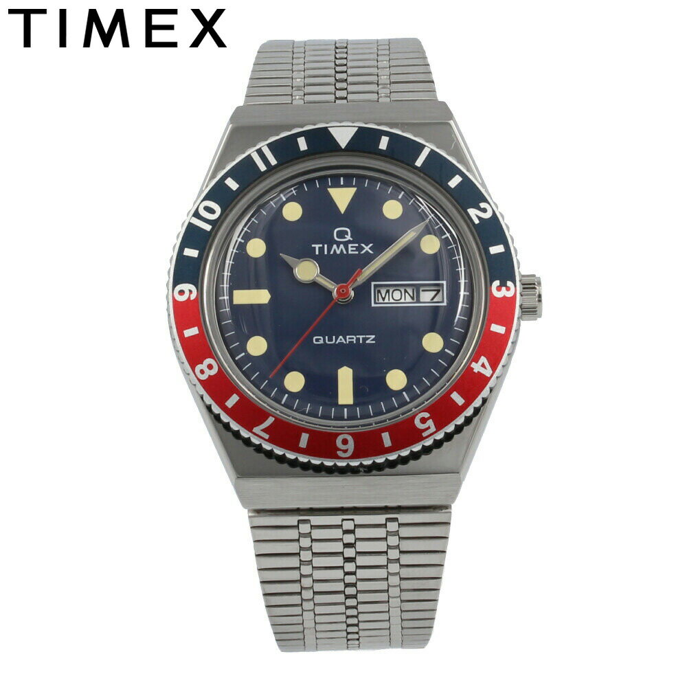 タイメックス 腕時計（メンズ） 最大500円OFFクーポン配布中！5/16 1:59まで TIMEX Q / タイメックス キュー TW2T80700 腕時計 メンズ ダイバーズルック クオーツ ペプシカラー ネイビー レッド ステンレス ドーム風防 母の日