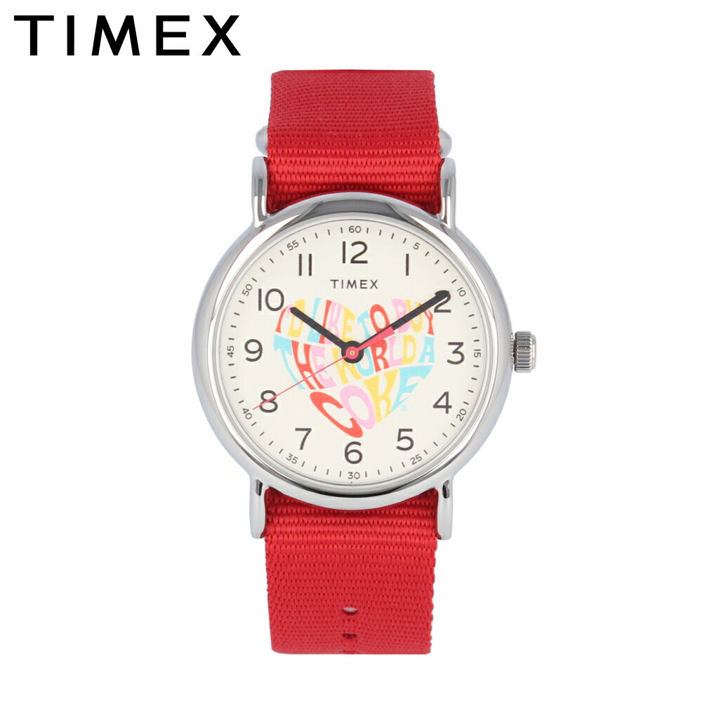 TIMEX タイメックス Coca-Cola コカコーラ コラボレーションモデル コラボ腕時計 時計 ユニセックス メンズ レディース クオーツ アナログ 真鍮 ナイロン NATOベルト レッド シルバー アイボリー マルチカラー TW2V29900プレゼント ギフト 1年保証 送料無料