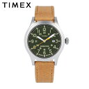 エントリー&3,000円以上お買い上げでポイント3倍！4/1 23:59まで TIMEX タイメックス EXPEDITION エクスペディション腕時計 時計 メンズ クオーツ アナログ 3針 真鍮 レザー ブラウン シルバー カーキ TW4B23000プレゼント ギフト 1年保証 送料無料 その1