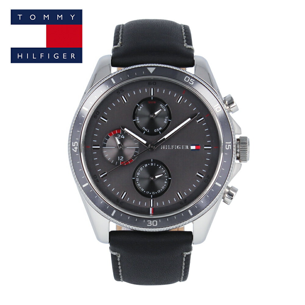 TOMMY HILFIGER トミー ヒルフィガー Parker腕時計 時計 メンズ クオーツ アナログ 3針 ステンレス レザー ブラック シルバー 1791838プレゼント ギフト 1年保証 送料無料 父の日