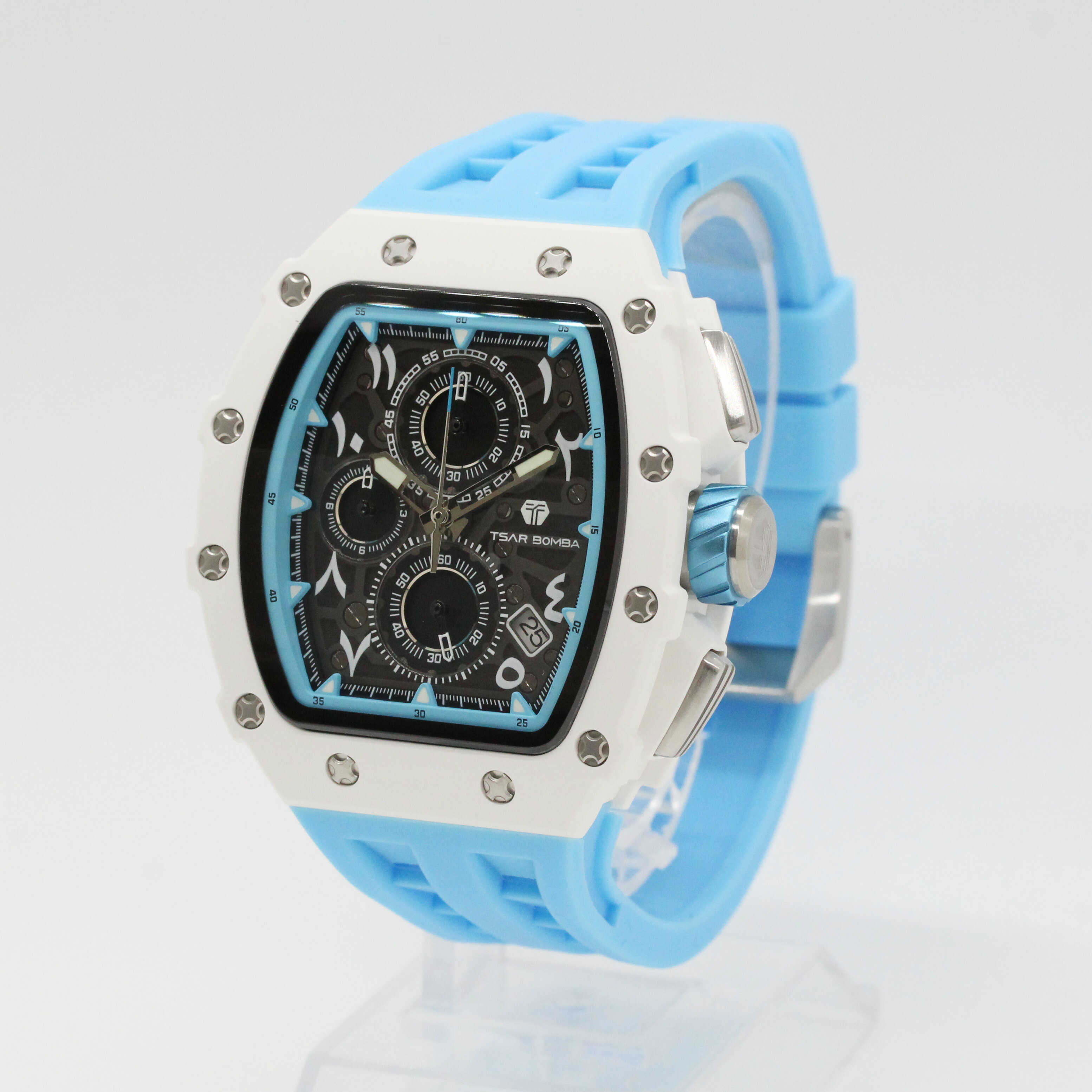 TSAR BOMBA ツァーボンバ TB8204QA Light Blue アナログ クオーツ サーボンバメンズ腕時計 プレゼント ギフト 1年保証 送料無料