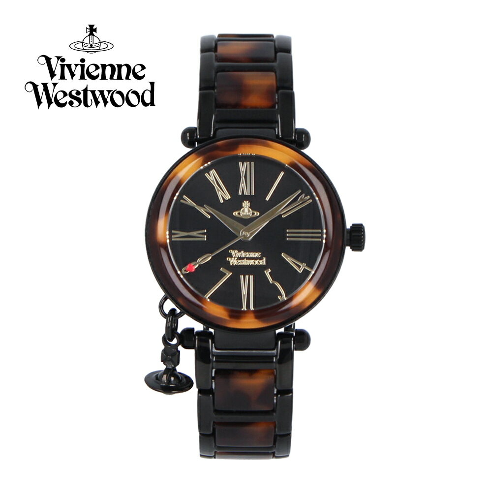 VIVIENNE WESTWOOD ヴィヴィアン ウエストウッド腕時計 時計 レディース クオーツ アナログ 3針 ステンレス アセテート ブラック ブラウン べっ甲 VV006BKBRプレゼント ギフト 1年保証 送料無料