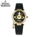 VIVIENNE WESTWOOD / ヴィヴィアン ウエストウッド VV006BKGD 腕時計 レディース オーブチャーム ゴールド ブラック レザー 母の日