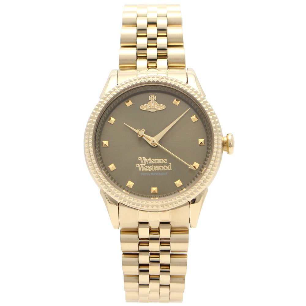 VIVIENNE WESTWOOD ヴィヴィアンウエストウッド VV328GRGD アナログ クオーツ リトル シーモア オリーブグリーン サンレイ ダイヤル ゴールド ブレスレット レディース腕時計 プレゼント ギフト 1年保証 送料無料