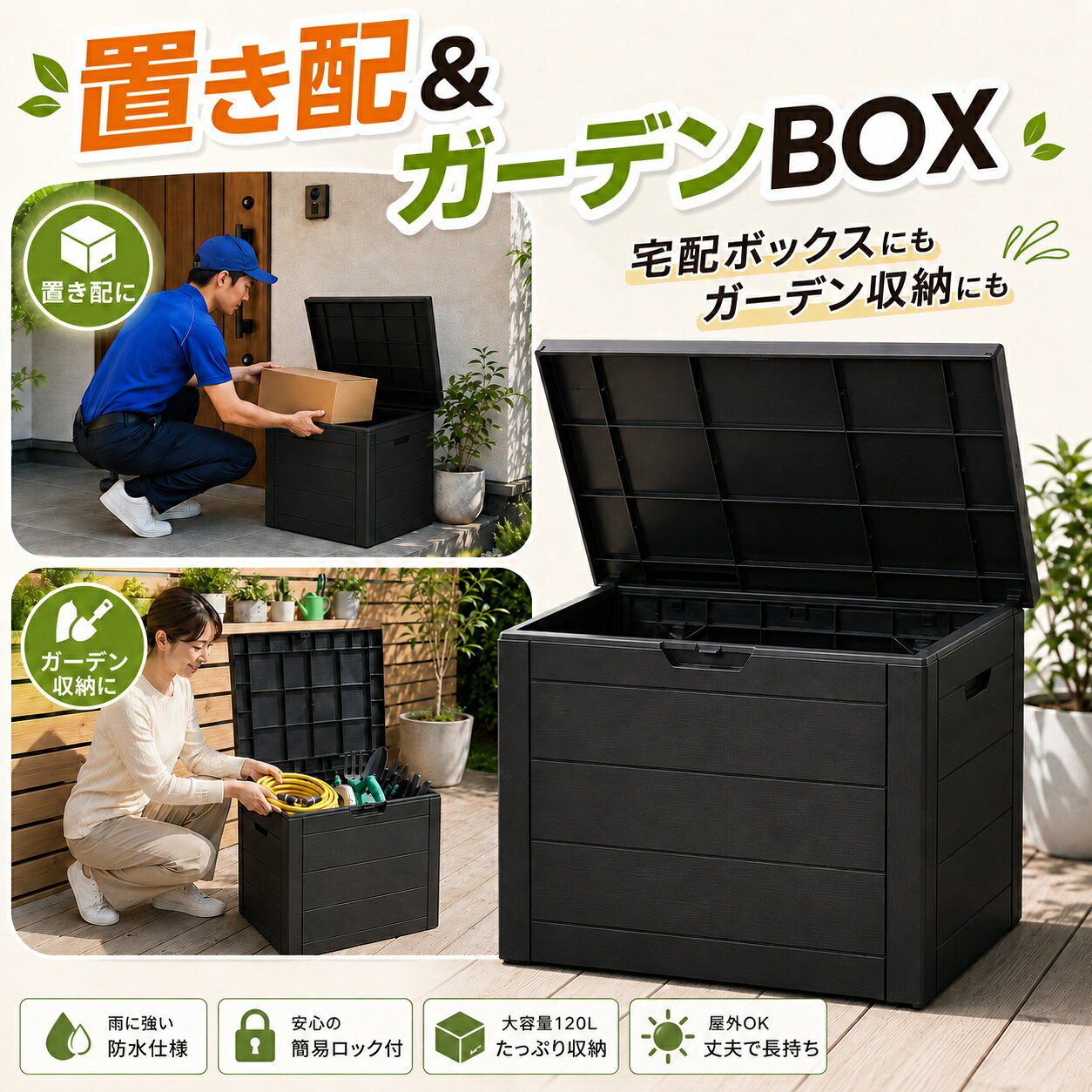楽天市場】鍵付き ボックス（物置き｜エクステリア・ガーデン