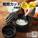 糖質カット ごはん レンジでごはん 一人暮らし 1合炊き 2合炊き お弁当用 電子レンジ専用 炊飯器 ヘルシーレシピ 黒 時短 おかゆ 蒸す 煮る 炊く スチー...