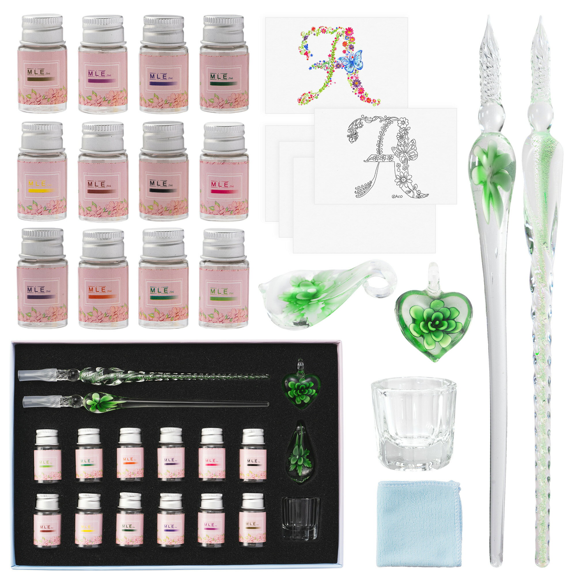 新品⭐️ ESSSHOPベルランガラスペン 12色セット 楽天市場】ガラスペン インクセット 12色の通販