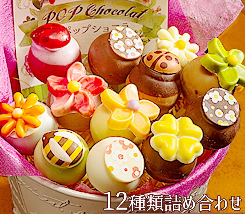 送料無料 チョコレート バレンタイン ギフト ポップショコラ詰め合わせ 12本