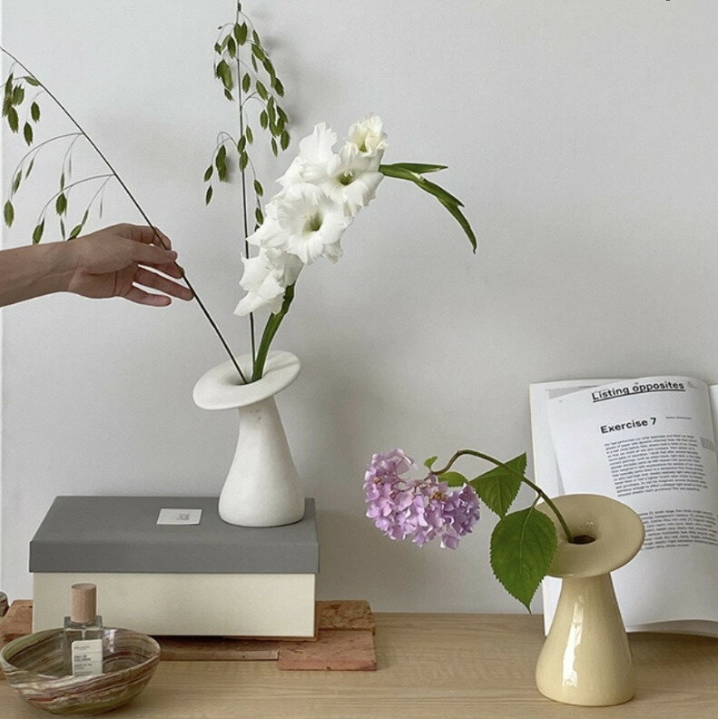 一輪挿し　インテリア　雑貨　花瓶 キノコ セラミック フラワーベース 花瓶 全2色 韓国