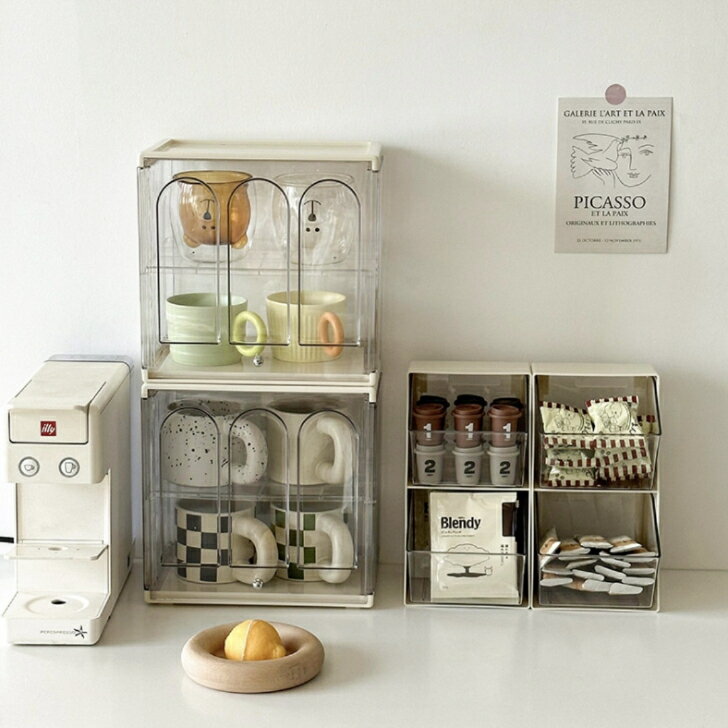 アクセサリー トレイ 小物 卓上 クリア アクリル 二段 ディスプレイ 収納 ボックス 韓国のサムネイル