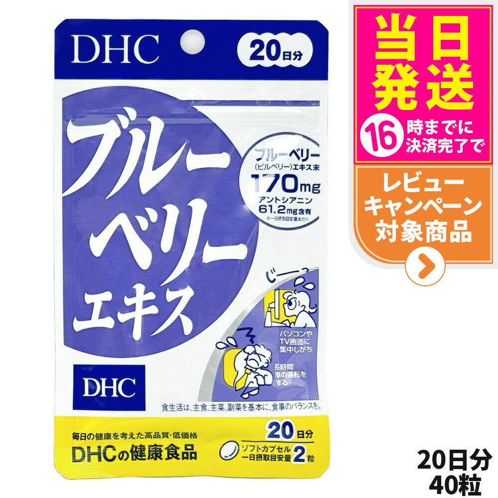 【賞味期限2027年】DHC ディーエイチシー ブルーベリーエキス 20日分 40粒 サプリメント 健康食品 栄養機能食品 健康サプリ 美容サプリ 健康応援 マルチサプリ 1個 送料無料