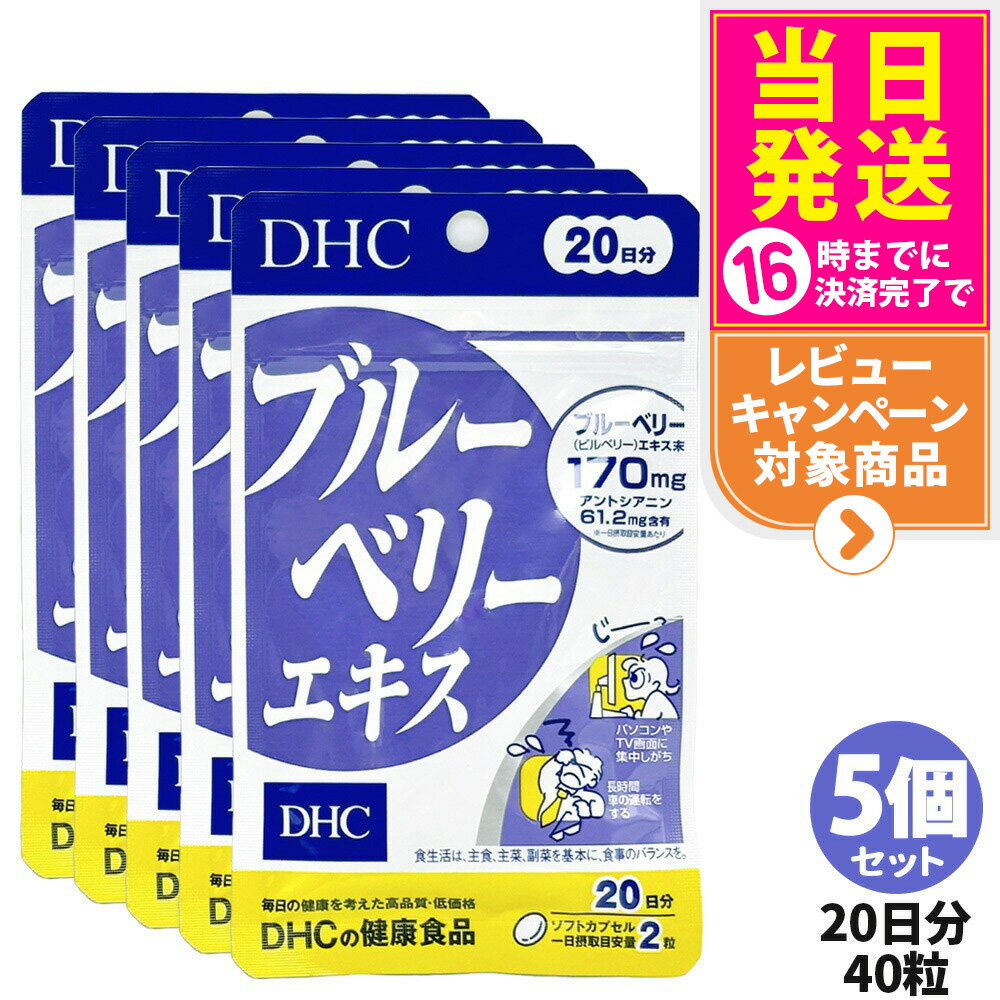 5個セット【賞味期限2027年】DHC ディーエイチシー ブルーベリーエキス 20日分 40粒 サプリメント 健康食品 栄養機能食品 健康サプリ 美容サプリ 健康応援 マルチサプリ 5個 送料無料