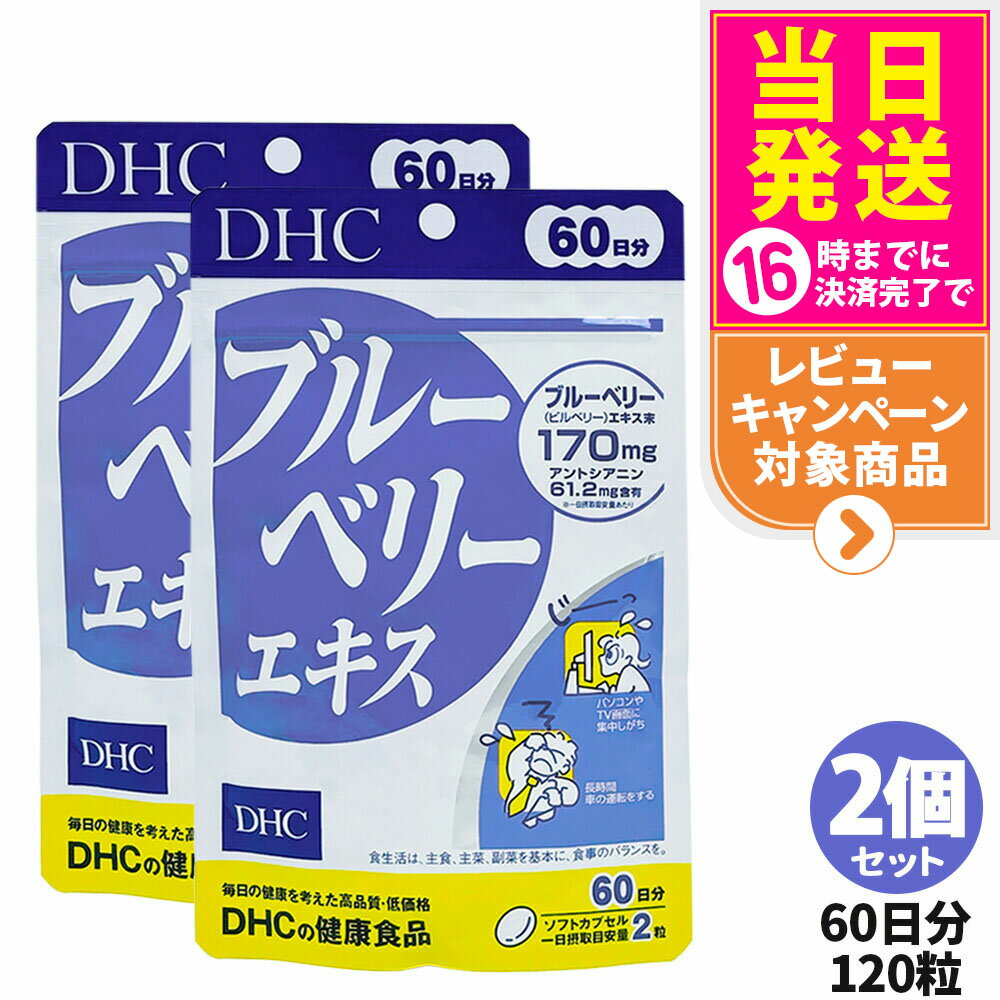 2個セット【賞味期限2027年】DHC ディーエイチシー ブルーベリーエキス 60日分 120粒 サプリメント 健康食品 栄養機能食品 健康サプリ 美容サプリ 健康応援 マルチサプリ 2個 送料無料