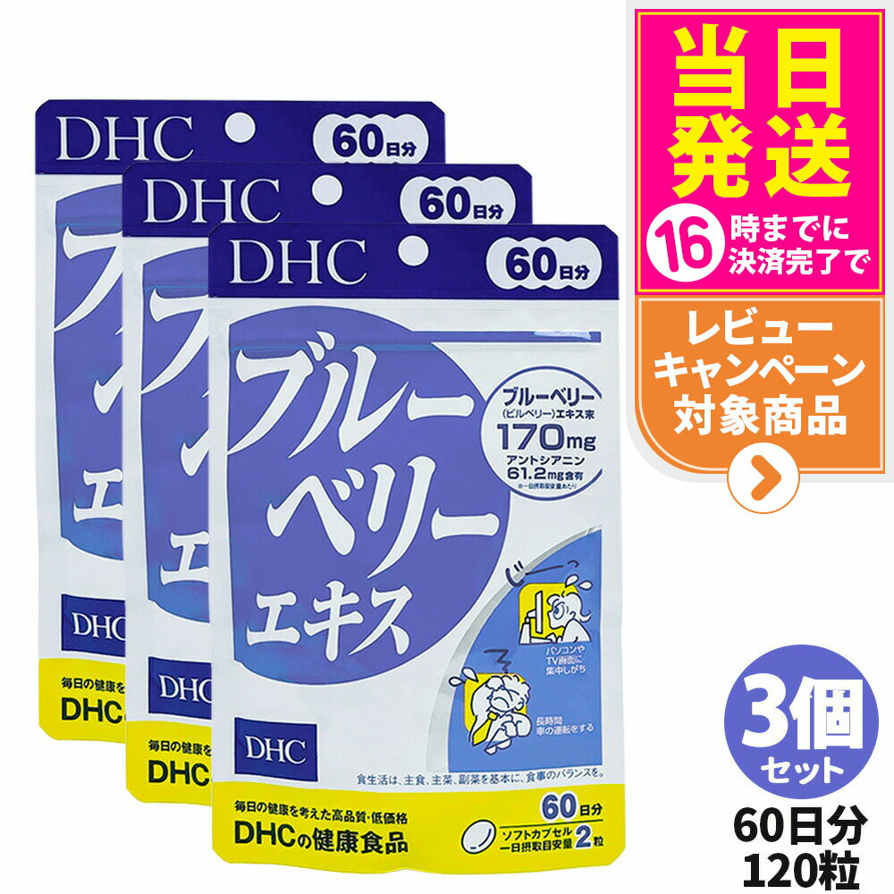 3個セット【賞味期限2027年】DHC ディーエイチシー ブルーベリーエキス 60日分 120粒 サプリメント 健康食品 栄養機能食品 健康サプリ 美容サプリ 健康応援 マルチサプリ 3個 送料無料