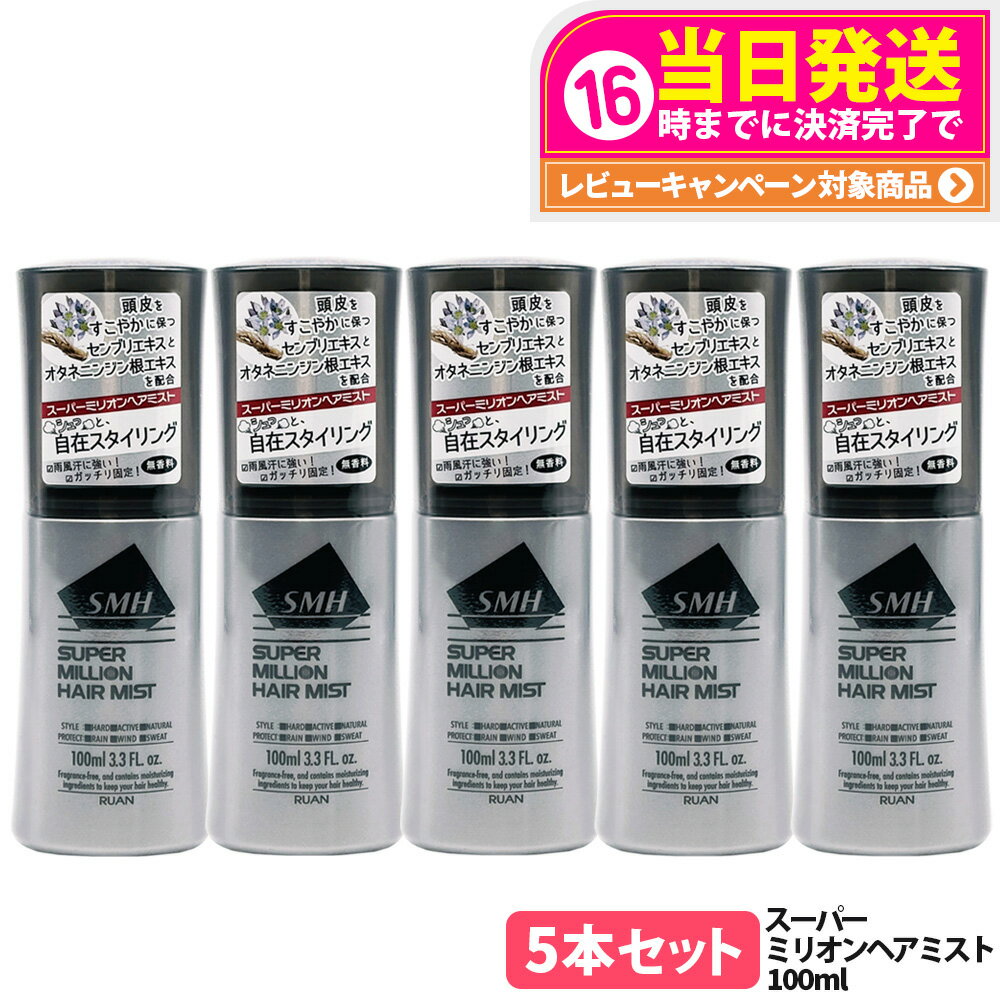 【5本セット・国内正規品】スーパーミリオン ヘアミスト 100ml SMH 男性用 女性用 頭皮ケア 薄毛隠し ..