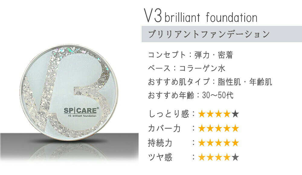 【V3ファンデサンプル1枚プレゼント】2点セット スピケア V3 ブリリアントファンデ...