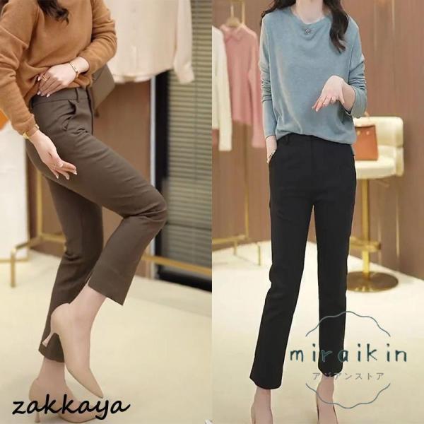 パンツ レディース ボトムス スキニー スキニーパンツ 9分丈 ボトムス 春 夏 秋 細見え かわいい カジュアル 大人 女性用 おしゃれ 黒 履きやすい 母の日