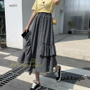 プリーツスカート ロング 春 夏 秋 マキシ スカート 大きいサイズ フレアスカート マキシスカート プリーツ フレア チェック柄 不規則 20代30代40代 通勤通学