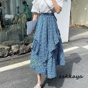 シフォンスカートマキシスカートフレアスカート シフォンマキシ丈スカート夏 リゾートウエストゴムロングスカート結婚式 20代30代40代50代 カジュアル 不規則