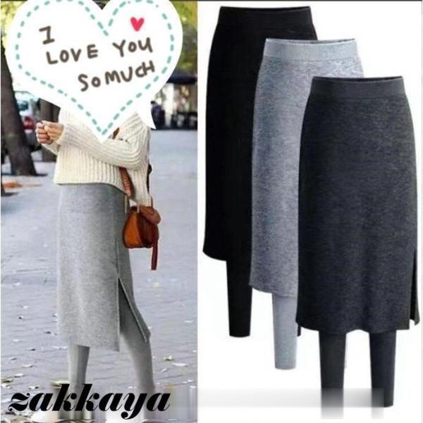 レギパン レディース スカート付き ストレッチ レギンス 重ね着風 スパッツ レギンスパンツ ロングパンツ ボトムス きれいめ 秋 冬