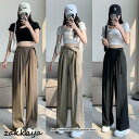 ワイドパンツ レディース 春夏秋冬 ハイウエスト リボン ウエストゴム ガウチョ ボトムス S/M/L/XL/XXLサイズ ロング丈 オフィス カジュアル 小柄